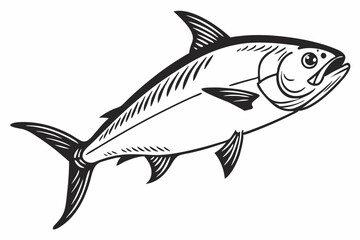 milkfish sihouette black vector