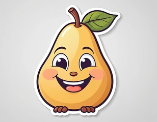 Cute Cartoon Pear Character Illustration