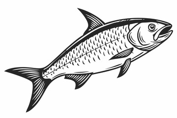 milkfish sihouette black vector