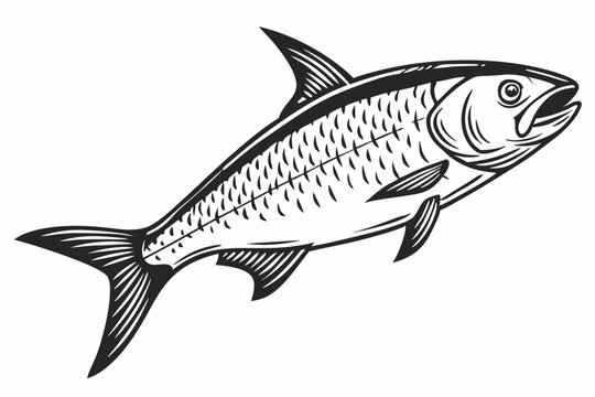 milkfish sihouette black vector