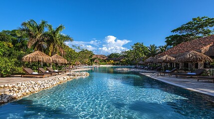 Tropical pool vacation paradise