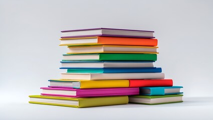 Colorful stacked books representing education and learning