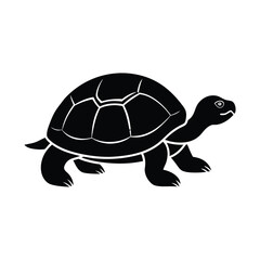 Crawling Tortoise Minimalist Vector Silhouette