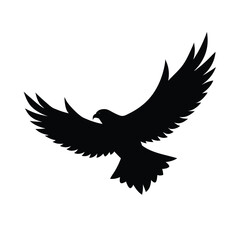 Flying Hawk Minimalist Vector Silhouette