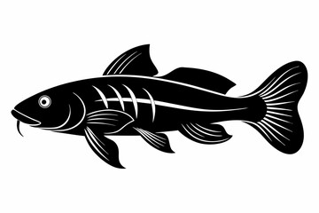 killifish sihouette black vector