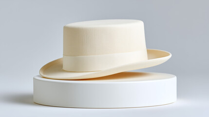 Isolated Minimal Composition of a Stylish Hat on a Pure Background for Modern and Elegant Design Concepts