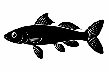 killifish sihouette black vector
