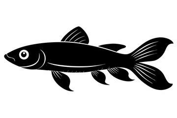 killifish sihouette black vector