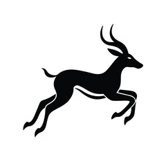 Leaping Antelope Minimalist Vector Silhouette