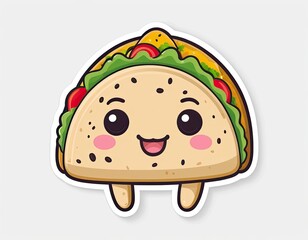 Cute Kawaii Cartoon Taco Illustration