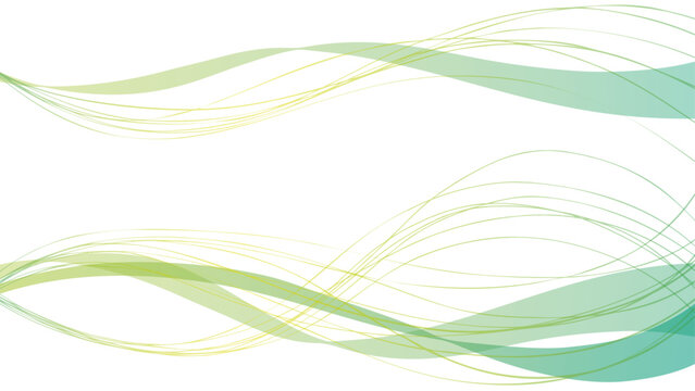 緑の流れる曲線2　16:9 Flowing Lines Series:Green flowing curve 2