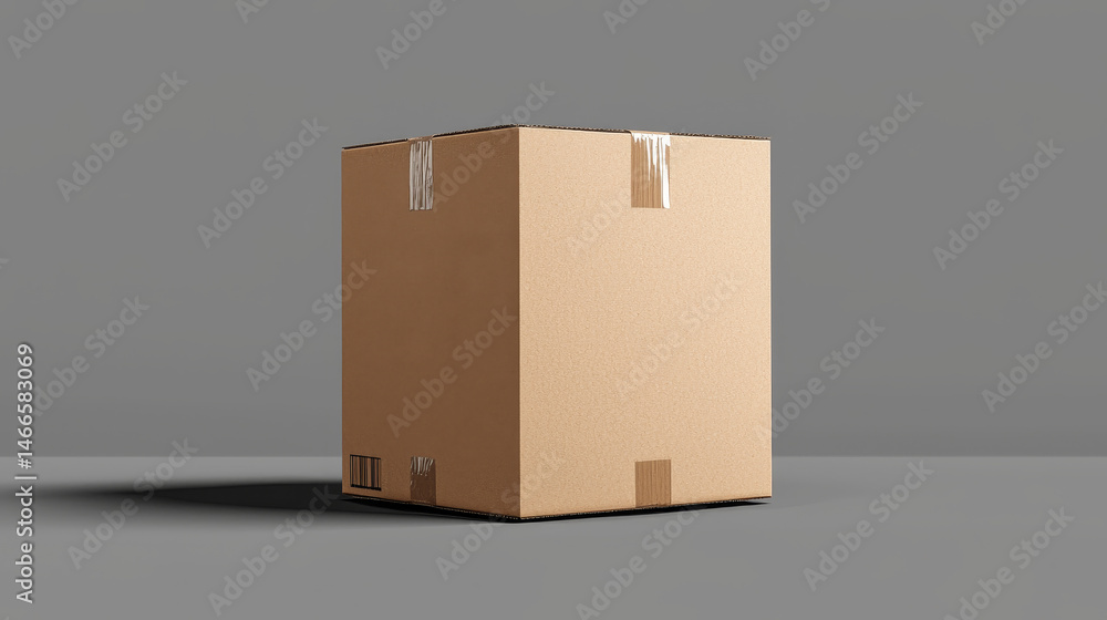 Poster cardboard box warehouse mockup png file featuring isolated cutout object with shadow on transparent 