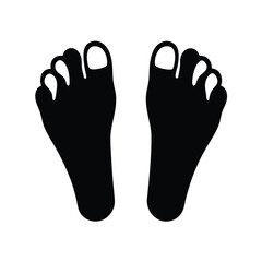 toe rings vector silhouette icon, black and white illustration of footwear.
