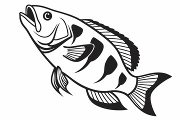 archerfish sihouette black vector