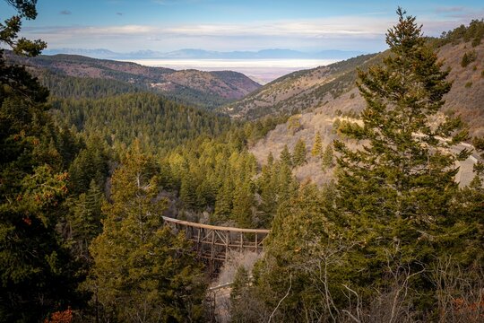 The Mexican Trestle is a historic wooden railroad trestle that many tourists visit near Cloudcroft