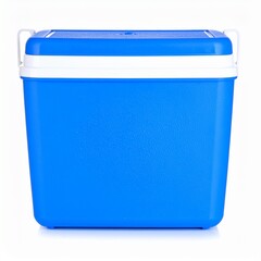 Insulated Cooler with Frozen Berries on Isolated Background