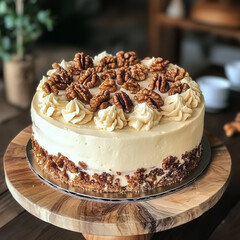 cake with walnuts, nice picture for restaurants