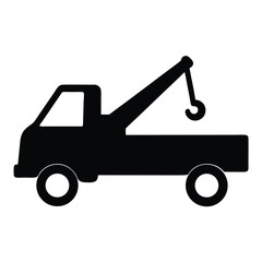 tow truck , black and white illustration of vehicles.