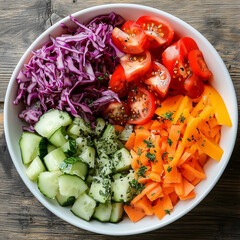 vegetables chopped for salad healthy eating