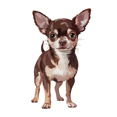 A vibrant digital painting portrays a striking Cihuahua dog