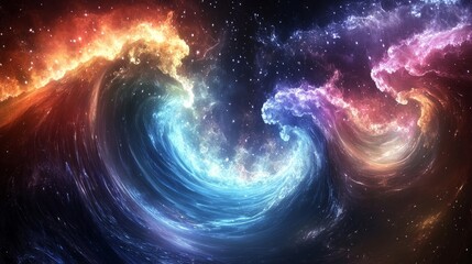 Obraz premium Colorful Spiral Nebula In Space