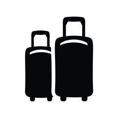 travel pouches vector silhouette icon, black and white illustration of footwear.