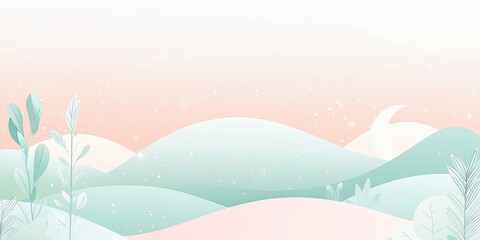 Pastel Dreamscape  Serene Hills  Celestial Sparkle Illustration.