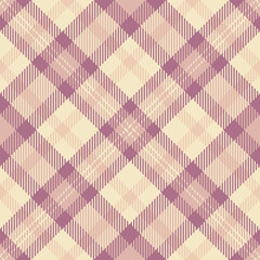 Rug fabric seamless vector, duvet cover check background pattern. Checkered plaid tartan texture textile in light and pink colors.