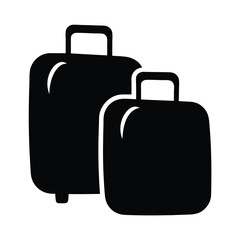travel pouches vector silhouette icon, black and white illustration of footwear.