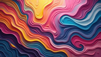 Colorful swirling abstract pattern in vibrant layered waves