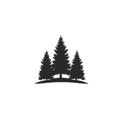 Black pine trees logo icon