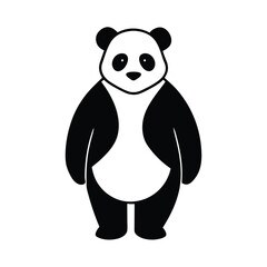 Standing Panda Minimalist Vector Silhouette