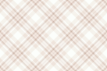 Tile texture background tartan, luxurious seamless textile fabric. Smooth check pattern plaid vector in white and light colors.