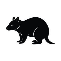 Standing Quokka Minimalist Vector Silhouette