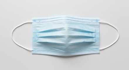 Disposable Face Mask, Light Blue, Top View, Medical Protection