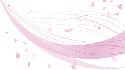 ピンクの花びらと曲線2　16:9 