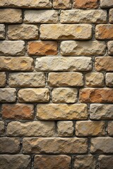 Obraz premium Ancient stone wall, intricate texture, weathered blocks, wall, natural, surface