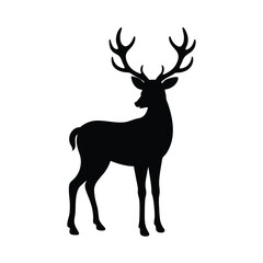 Obraz premium Deer Antlers Vector Silhouette