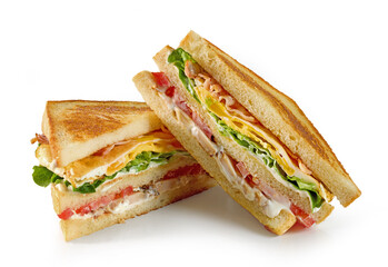 club sandwich on white background