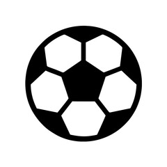 Fototapeta premium Soccer ball icon in solid black silhouette style