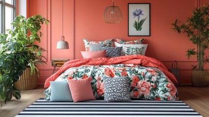 Floral bedroom design