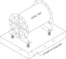 Axial fan moves air along the axis of the fan blades for efficient cooling