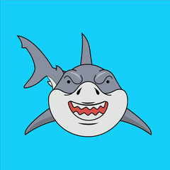 angry shark cartoon