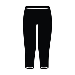 trousers vector silhouette icon, black and white illustration of clothing.