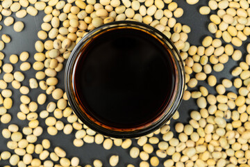 Asian Cuisine Ingredients Soy Sauce and Beans