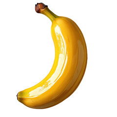 Isolated ripe yellow banana fruit healthy eating potassium rich food diet on transparent background