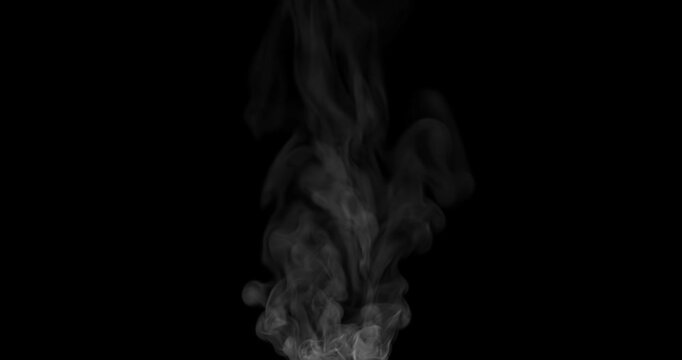 Hot steam boiling rising effect on dark backgrounds rendering