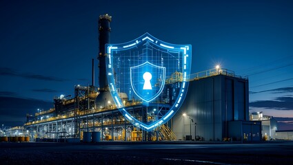 Industrial facility secured by advanced cybersecurity measures