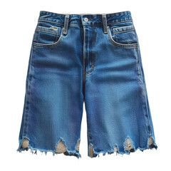 Shop stylish frayed hem denim shorts trendy casual summer jean shorts on transparent background