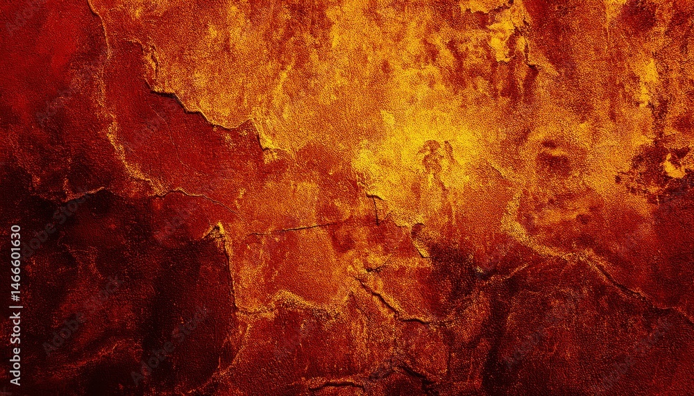 Leinwandbilder fiery textured abstract background with cracked surface in vibrant orange and deep red tones for web